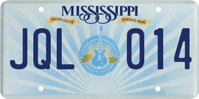 MS license plate JQL014