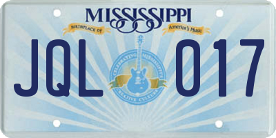 MS license plate JQL017