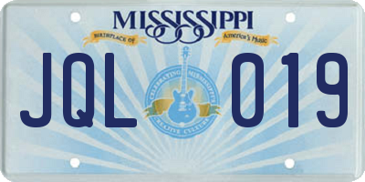 MS license plate JQL019