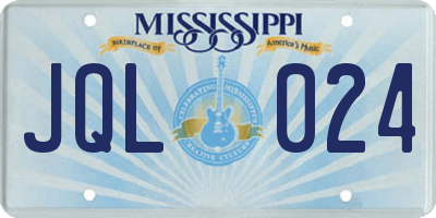 MS license plate JQL024