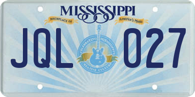 MS license plate JQL027