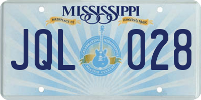 MS license plate JQL028