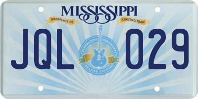 MS license plate JQL029