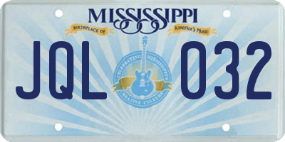MS license plate JQL032