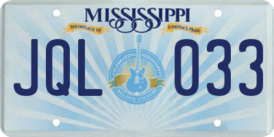 MS license plate JQL033