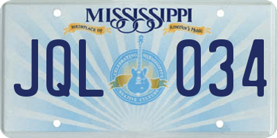 MS license plate JQL034