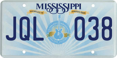 MS license plate JQL038