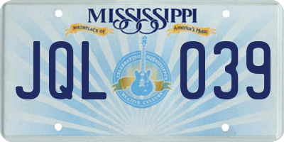 MS license plate JQL039