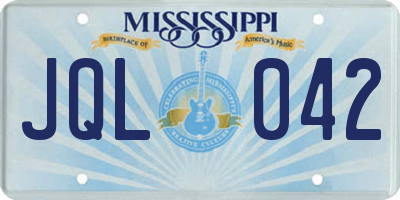 MS license plate JQL042
