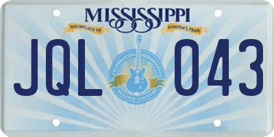 MS license plate JQL043