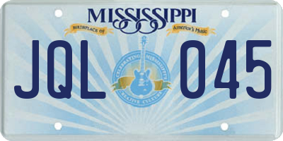 MS license plate JQL045