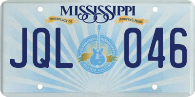 MS license plate JQL046