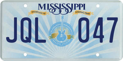 MS license plate JQL047