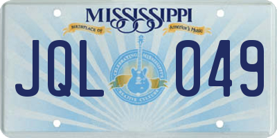 MS license plate JQL049