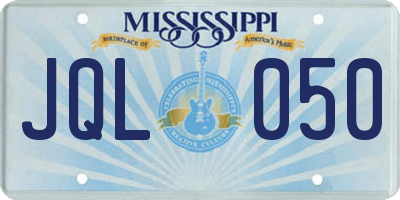 MS license plate JQL050