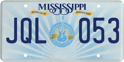 MS license plate JQL053
