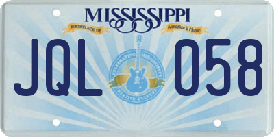 MS license plate JQL058