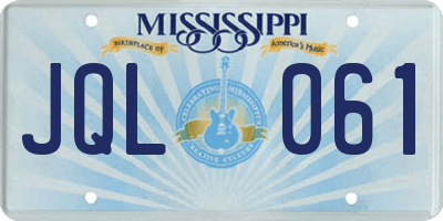 MS license plate JQL061