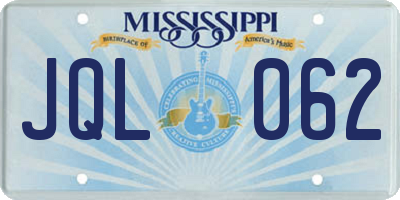 MS license plate JQL062