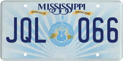 MS license plate JQL066