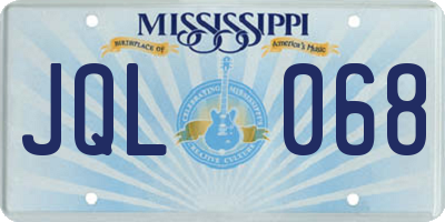 MS license plate JQL068