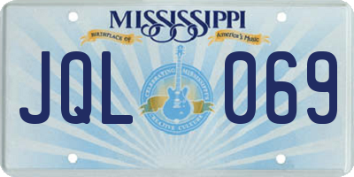 MS license plate JQL069