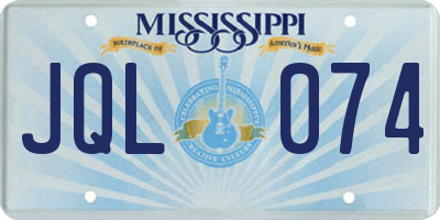 MS license plate JQL074