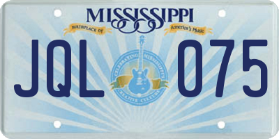 MS license plate JQL075