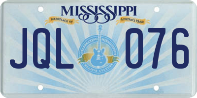 MS license plate JQL076