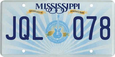 MS license plate JQL078