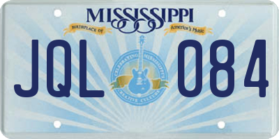 MS license plate JQL084