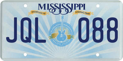 MS license plate JQL088