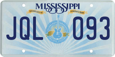 MS license plate JQL093