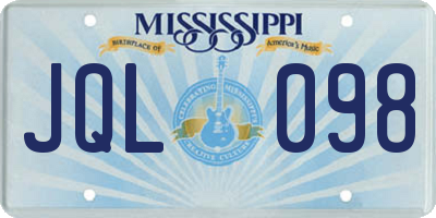 MS license plate JQL098