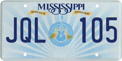 MS license plate JQL105