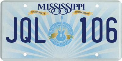MS license plate JQL106