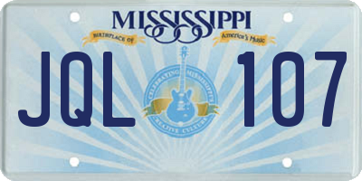 MS license plate JQL107