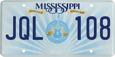 MS license plate JQL108