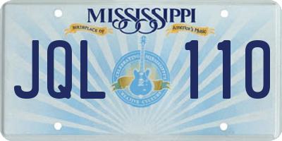 MS license plate JQL110