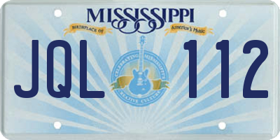MS license plate JQL112