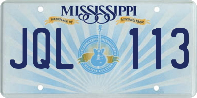 MS license plate JQL113