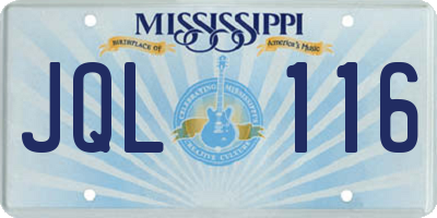 MS license plate JQL116