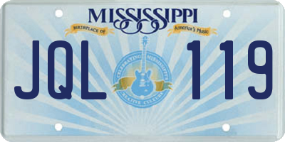 MS license plate JQL119