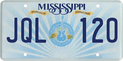 MS license plate JQL120