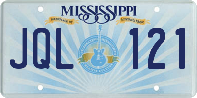 MS license plate JQL121