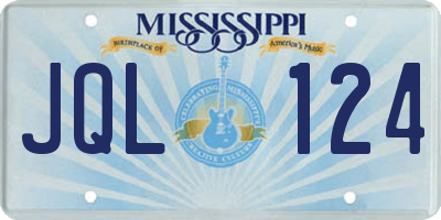 MS license plate JQL124