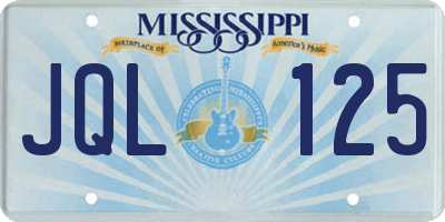 MS license plate JQL125