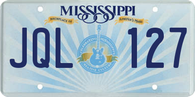 MS license plate JQL127