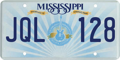 MS license plate JQL128