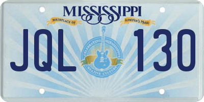 MS license plate JQL130
